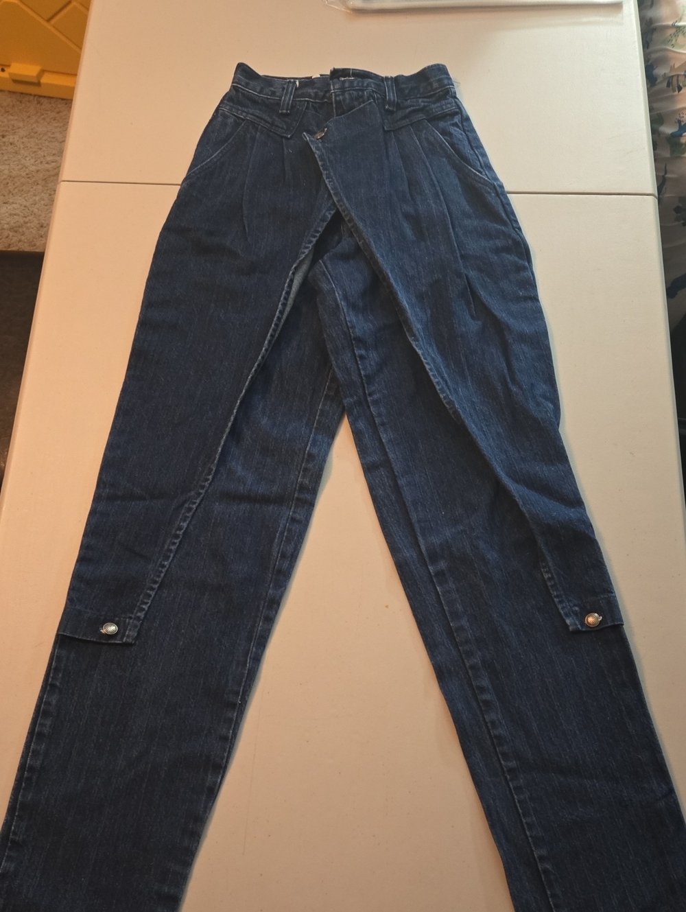 Vintage 80s 90s Panhandle Slim Crossover Flap Jeans High Waisted Sz 3/4